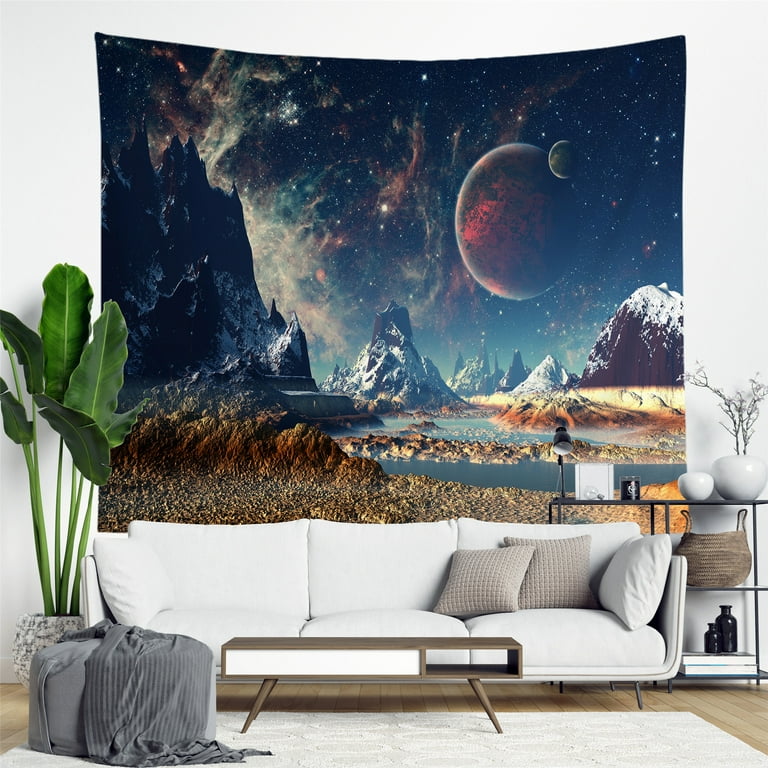 Mars Planet Tapestry Wall Hanging Mandala Bedspread Indian Home Decor Blanket